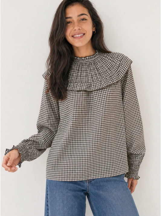 BLUSA VICHY MARRÓN