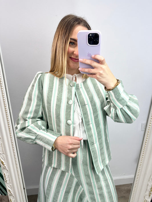 CHAQUETA RAYAS CAMILA VERDE