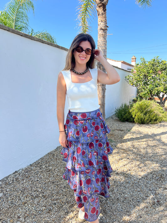 FALDA VOLANTES AZUL
