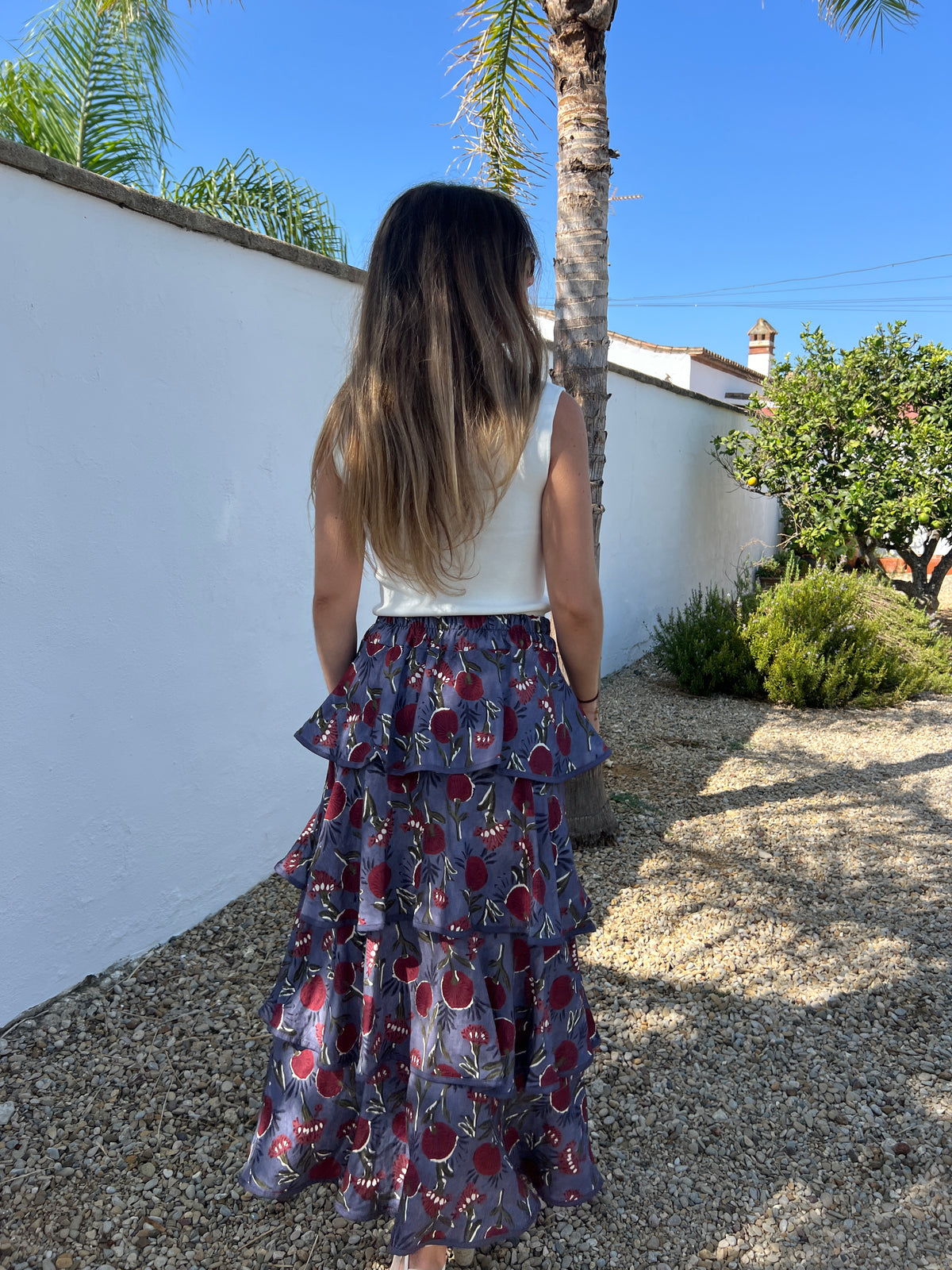 FALDA VOLANTES AZUL
