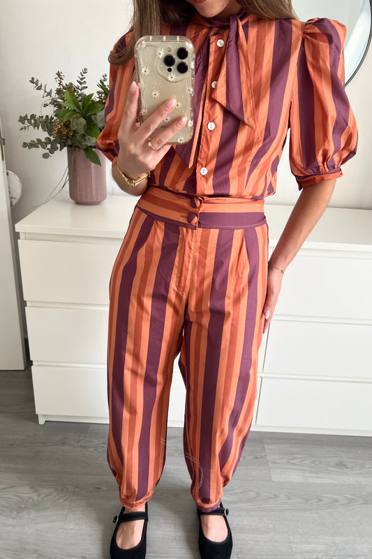 PANTALÓN BALLOON ALEXIA ROSA Y NARANJA