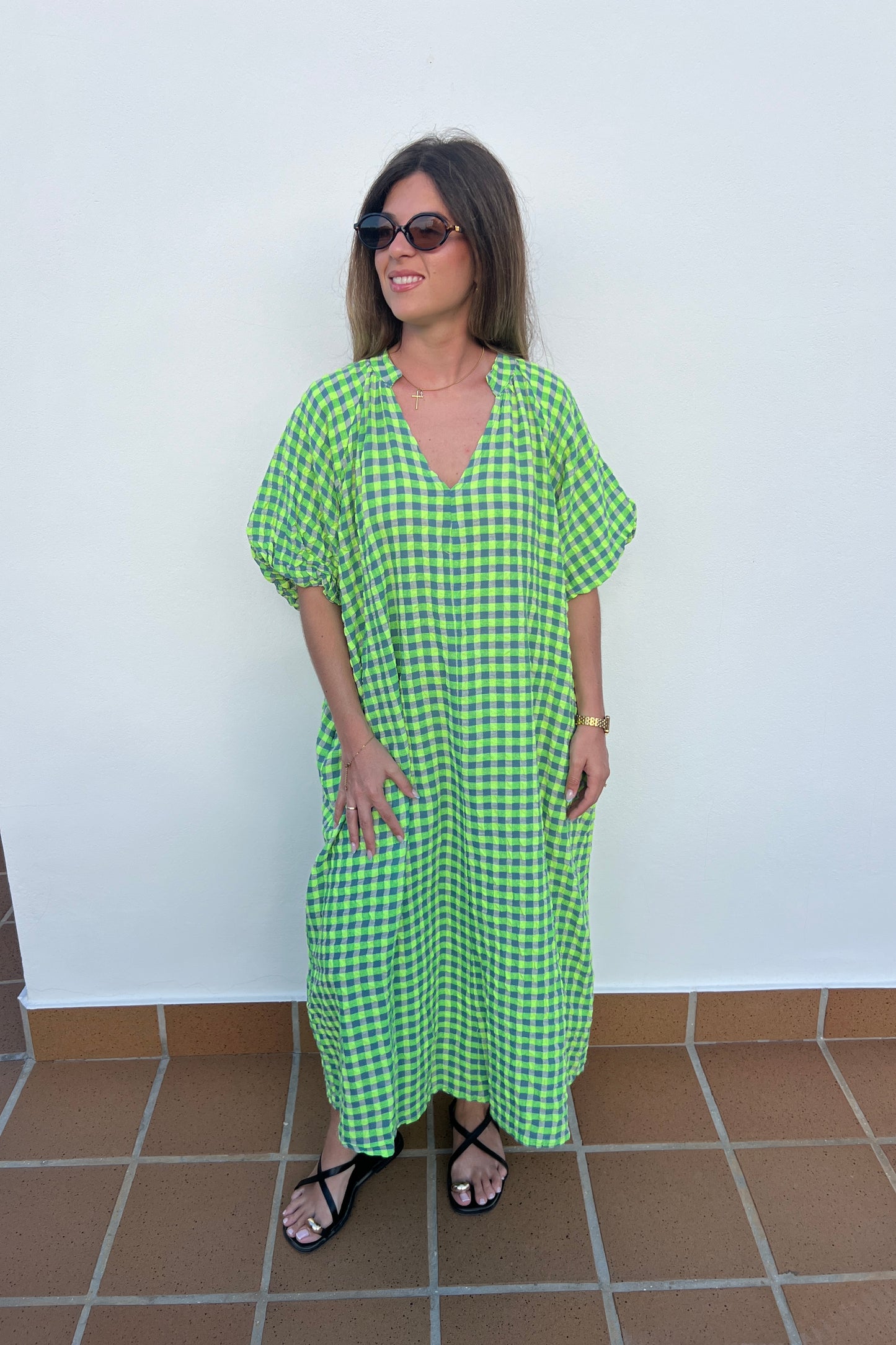 VESTIDO VICHY VERDE