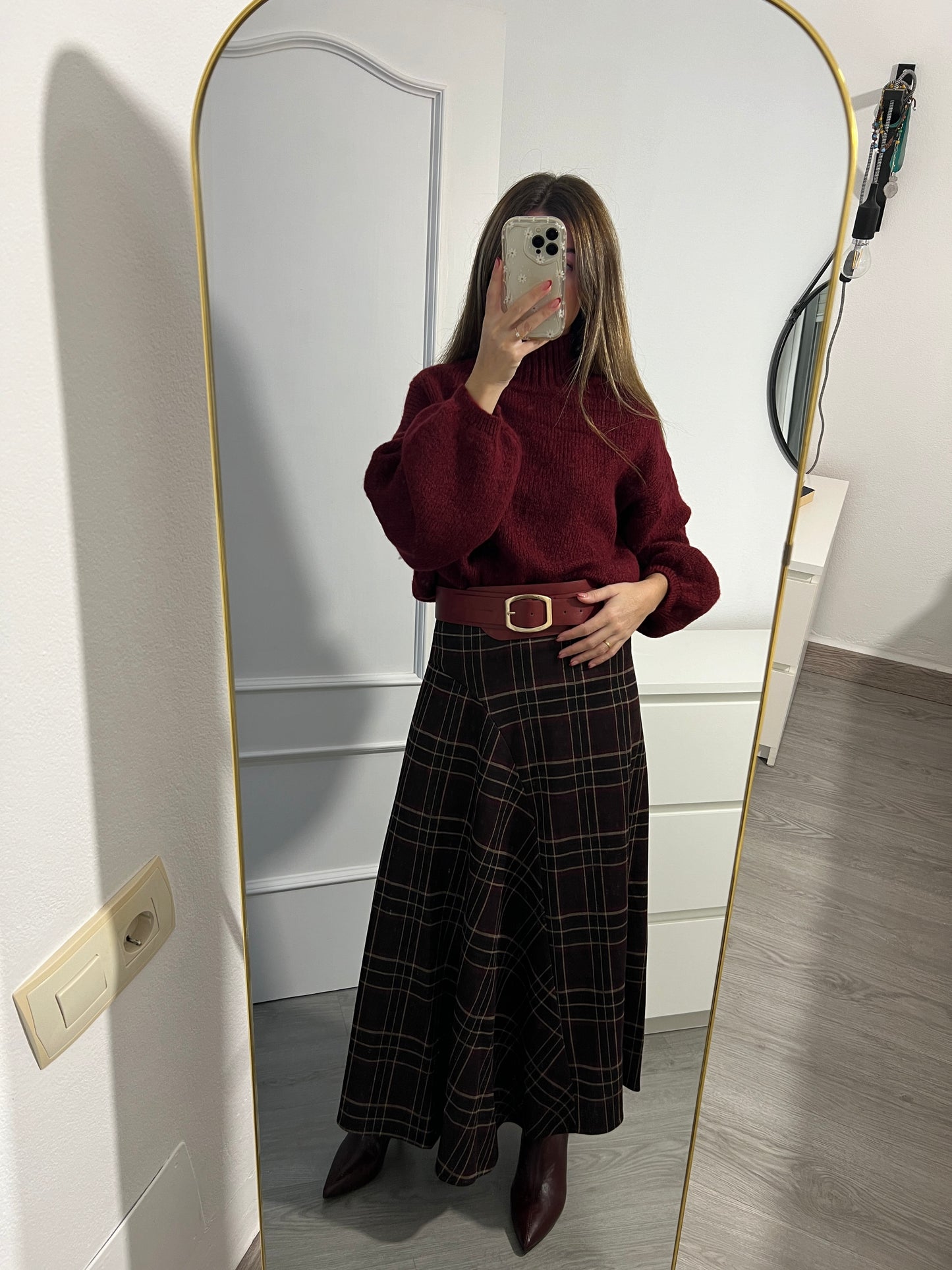 FALDA CAYETANA BURDEOS