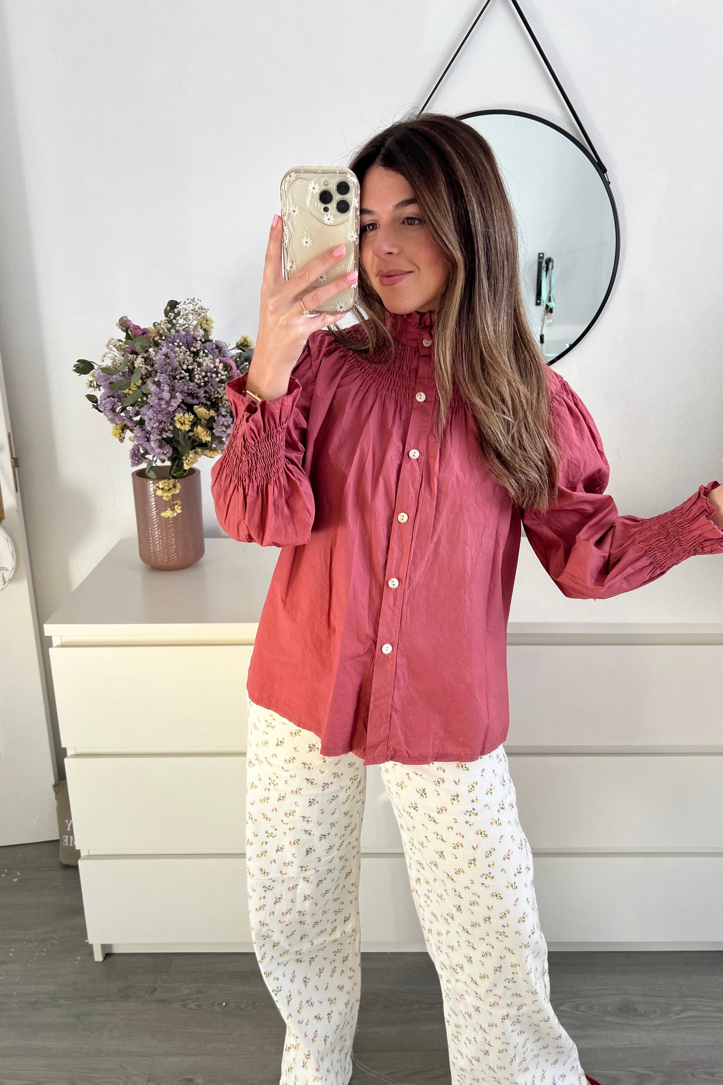 BLUSA CUELLO ALTO ROSA