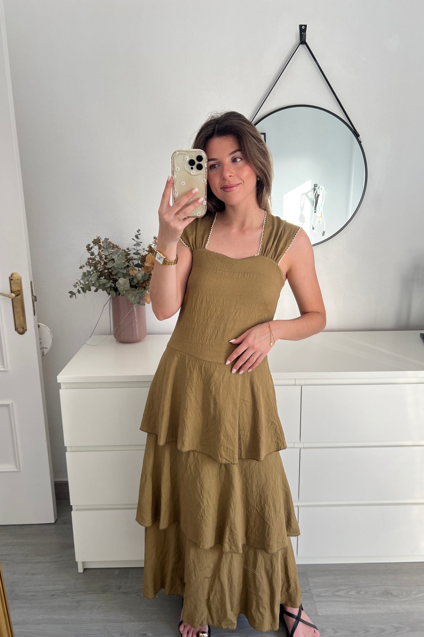 VESTIDO VOLANTES OLIVA