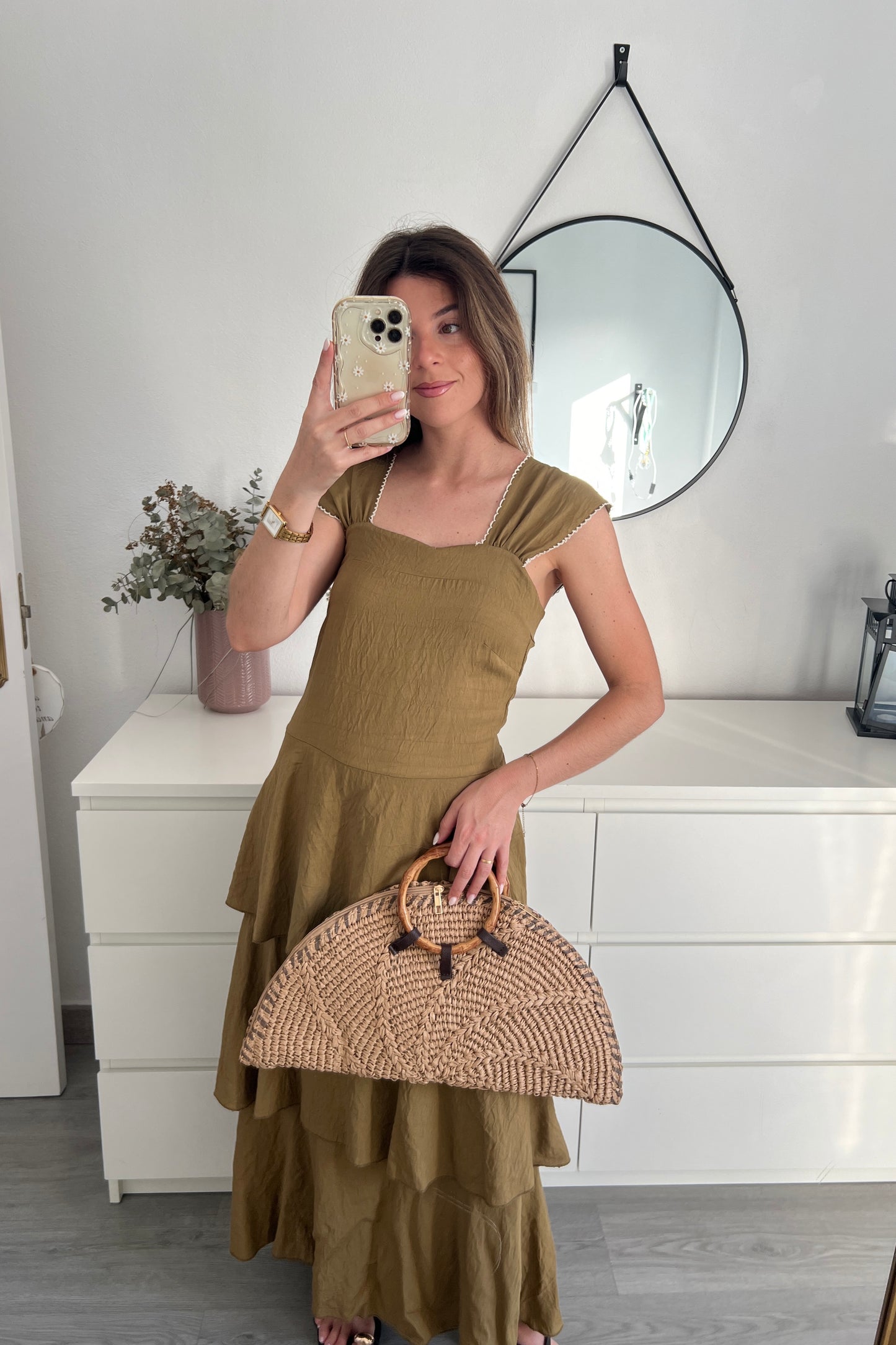 VESTIDO VOLANTES OLIVA