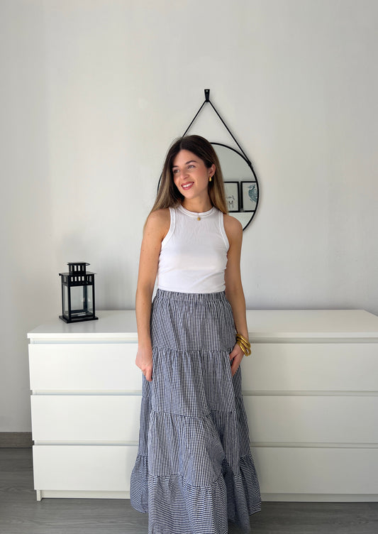 FALDA VICHY NEGRA