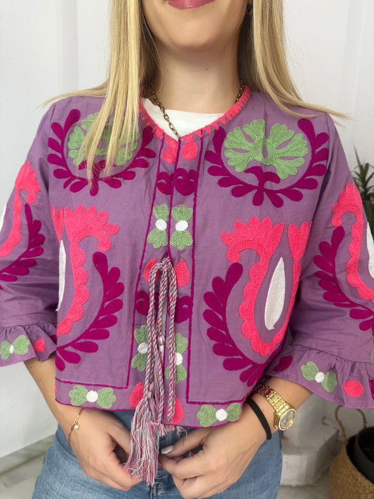 CHAQUETA INDIA LILA
