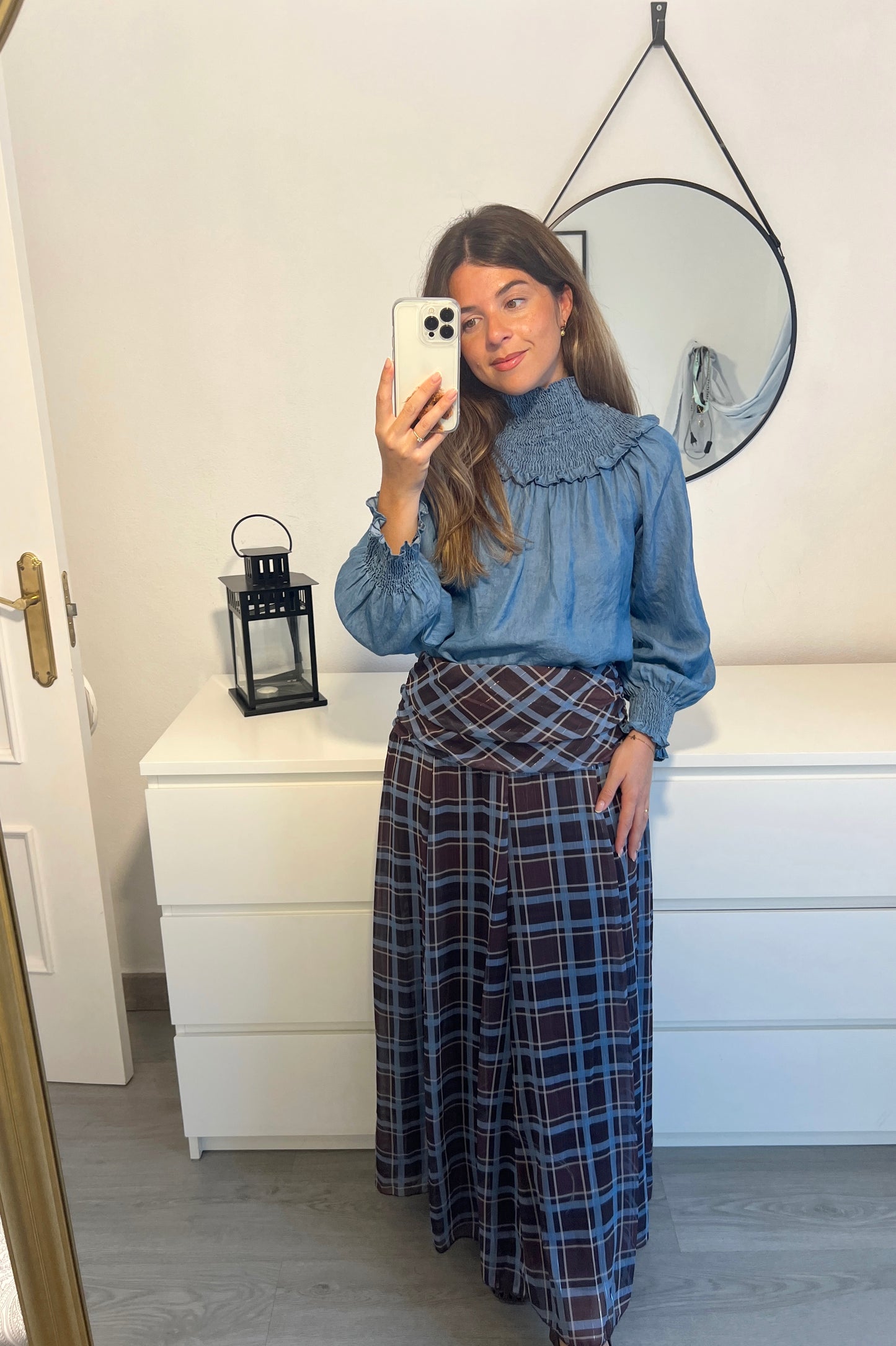 FALDA GASA AZUL