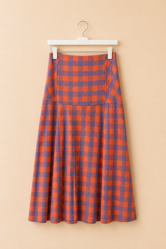 FALDA VICHY NARANJA