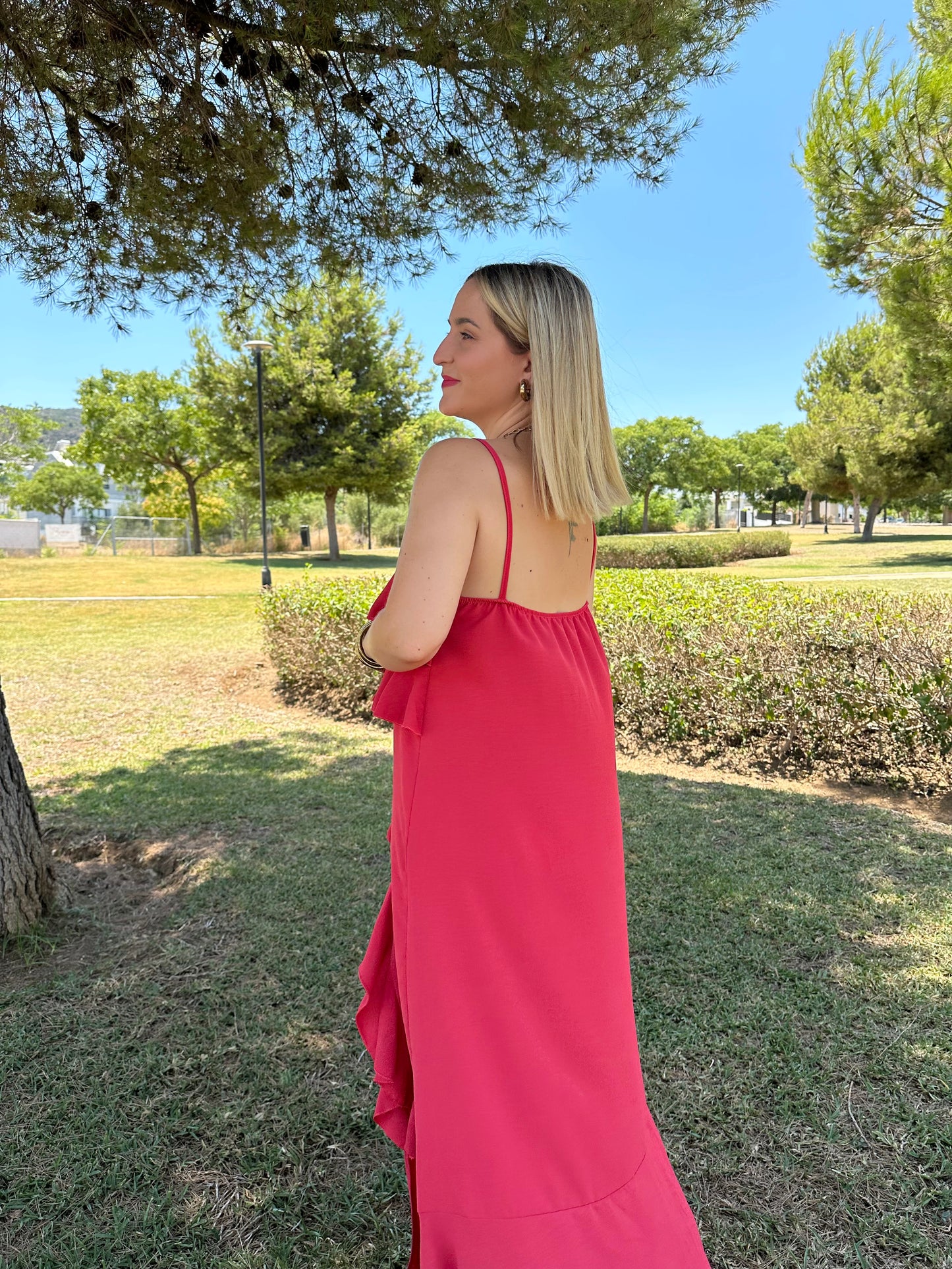 VESTIDO VOLANTES FRANBUESA