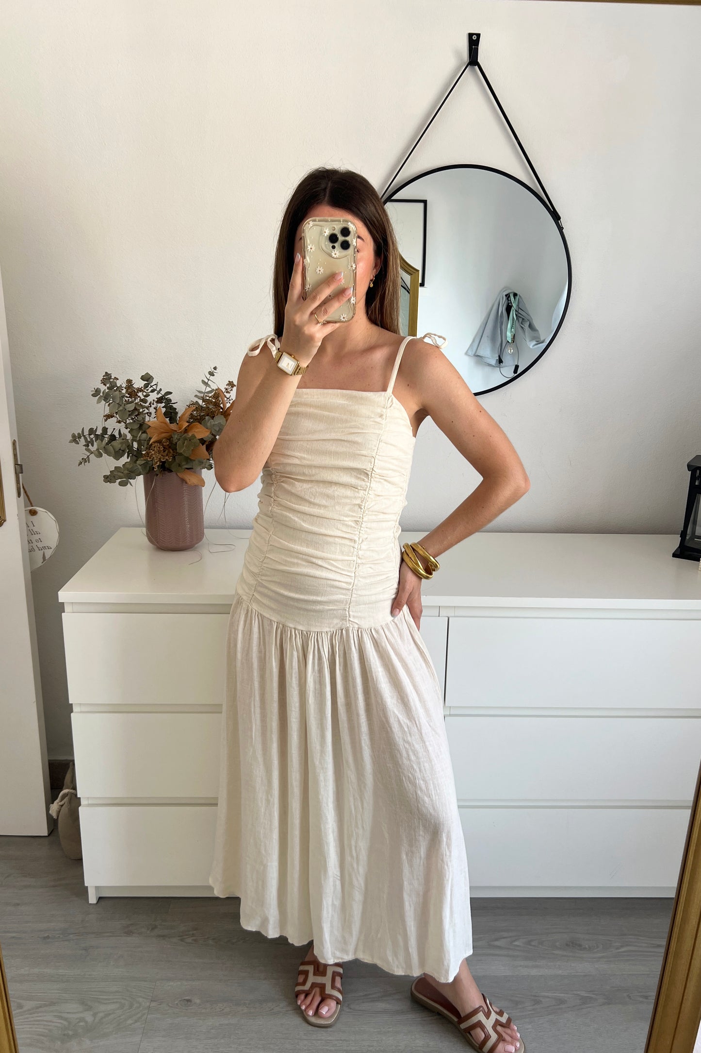 VESTIDO LINO BEIGE