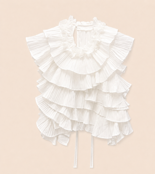 BLUSA VOLANTES BLANCA