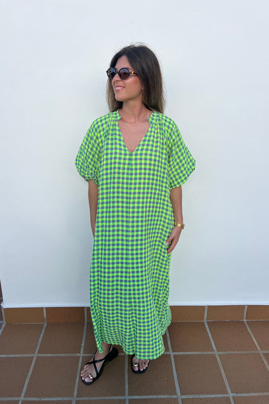 VESTIDO VICHY VERDE