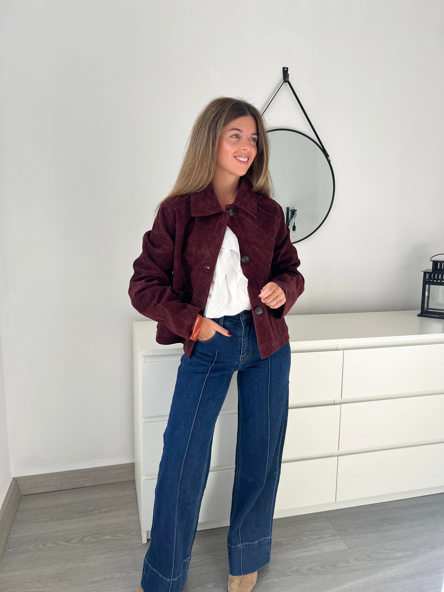 CHAQUETA ANTE VINO TINTO