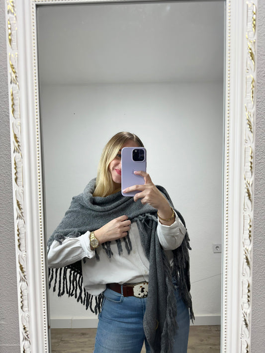 PONCHO GRIS