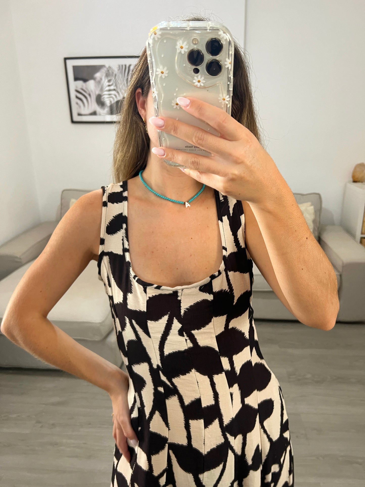 VESTIDO AÑORETA BLANCO Y NEGRO