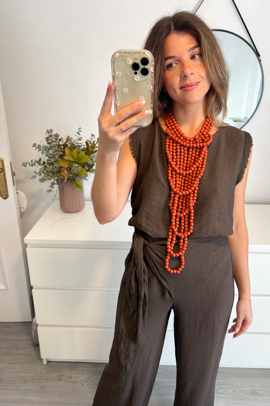 COLLAR MADERA NARANJA