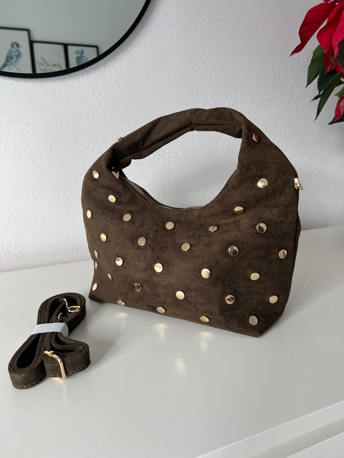 BOLSO PIEL KAKI TACHUELAS