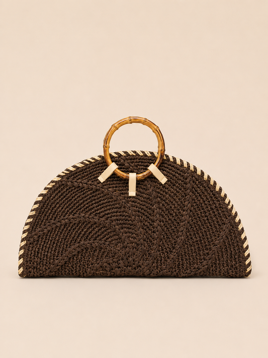 BOLSO RAFIA ASA CHOCOLATE